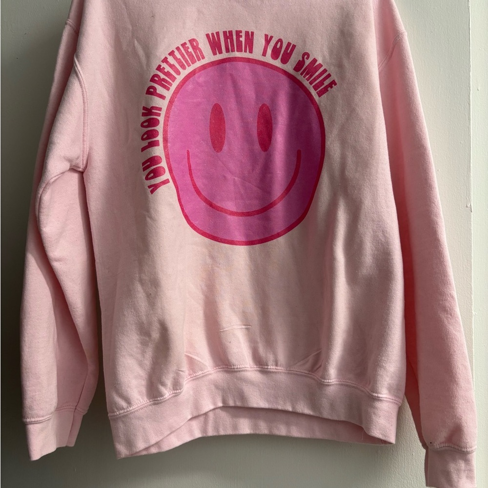 Pink Smiley Face Women's Sweater